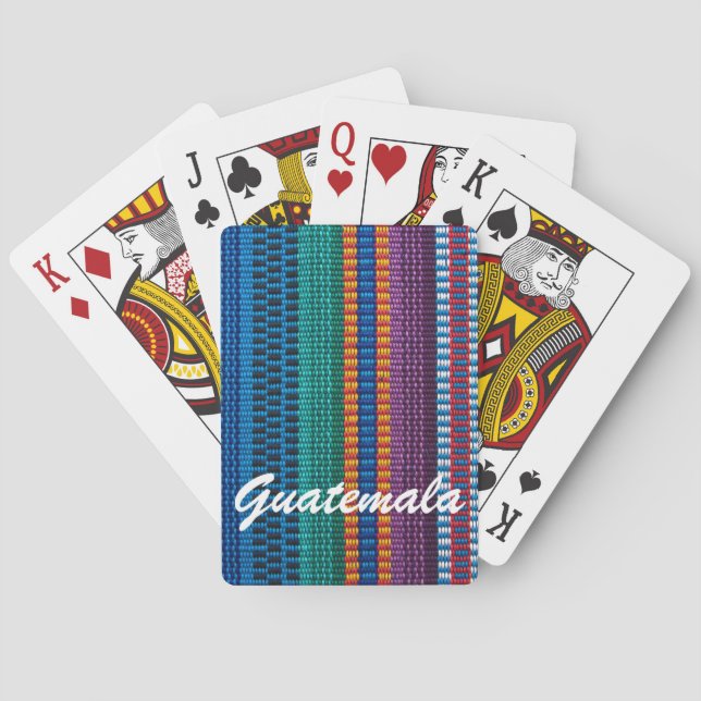Traditional Guatemala fabric weave custom text Playing Cards (Back)