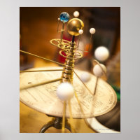 Traditional handcrafted brass orrery with the
