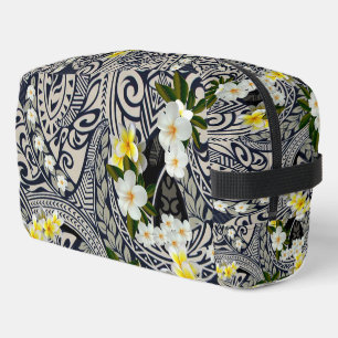 Traditional Hawaiian Tapa and Plumeria Dopp Kit