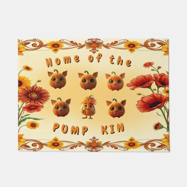 Traditional Holiday Sillies Fall Doormat (Front)