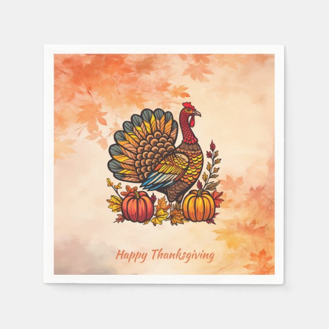 Traditional Holiday Thanksgiving Napkins (Front)