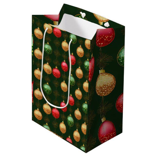 Traditional Holidays Collection Colourful Ornament Medium Gift Bag (Front Angled)