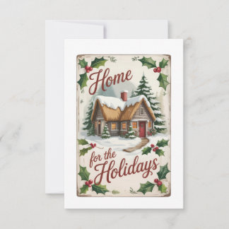 Traditional Holly Wreath Housewarming Gift Invitation