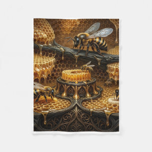 Traditional Honeycomb Frames And Apiary Fleece Bla Blanket