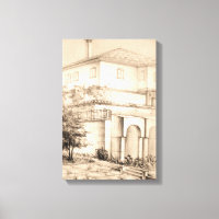 Traditional House Architecture Sketch Drawing Art