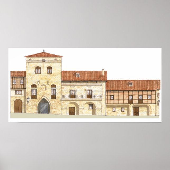 Traditional houses. Santillana del Mar Poster (Front)