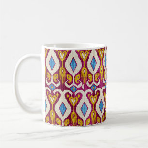 Traditional ikat fabric seamless pattern coffee mug