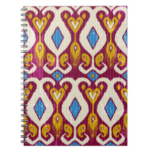 Traditional ikat fabric seamless pattern notebook