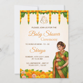 Traditional Indian Baby Shower Invitation