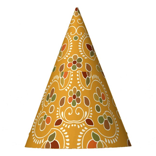 Traditional Indian damask, seamless pattern. Party Hat (Front)