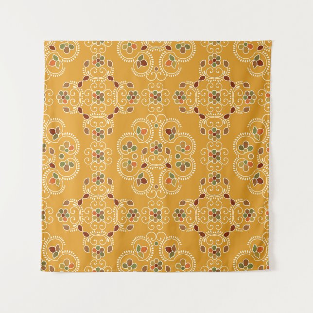 Traditional Indian damask, seamless pattern. Tapestry (Front)