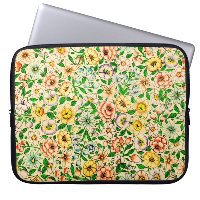Traditional Indian floral pattern Laptop Sleeve (Front)