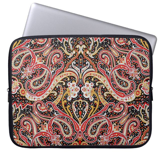 traditional indian paisley pattern laptop sleeve (Front)