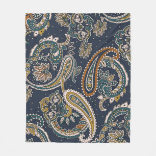 Traditional Indian Paisley pattern on backgroundpa Fleece Blanket