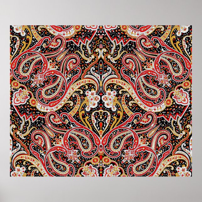 traditional indian paisley pattern poster (Front)