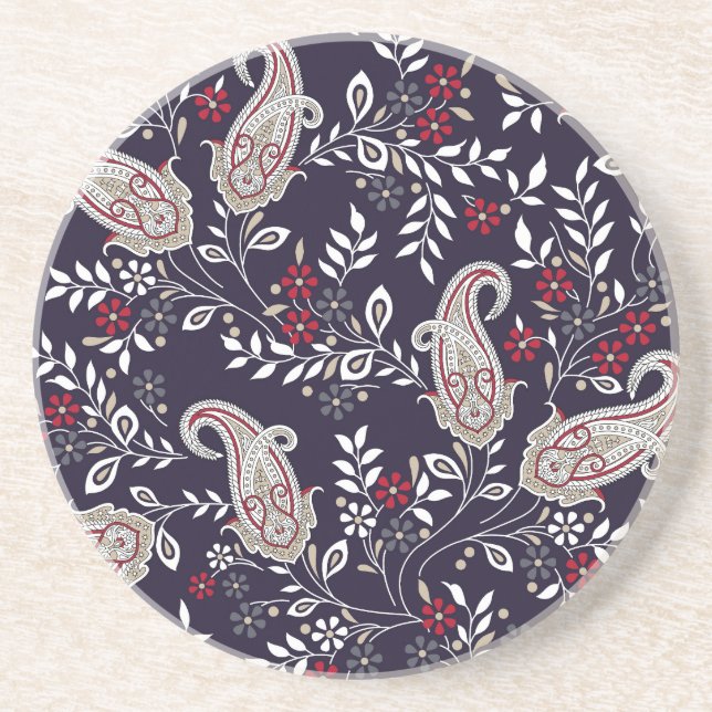 Traditional Indian paisley, seamless pattern. Coaster (Front)