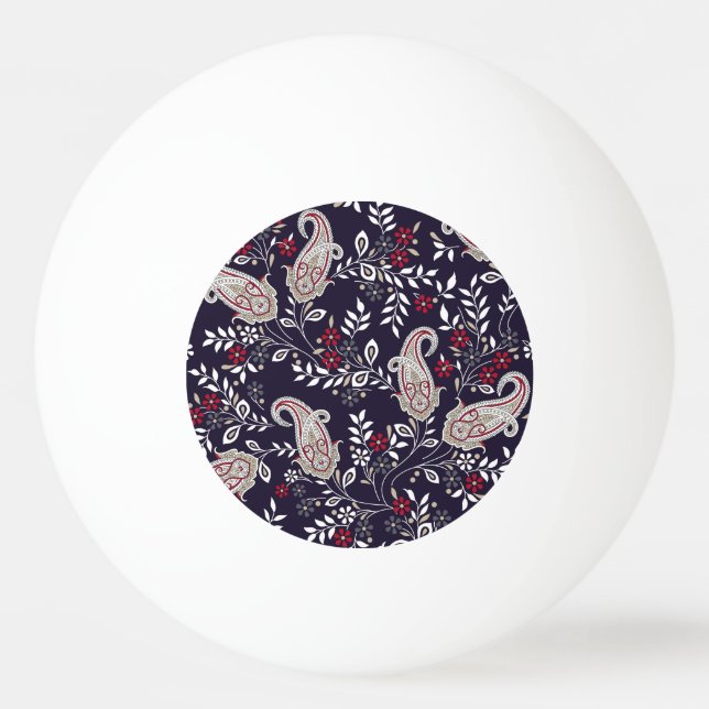 Traditional Indian paisley, seamless pattern. Ping Pong Ball (Front)