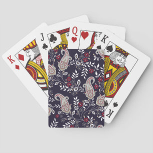 Traditional Indian paisley, seamless pattern. Playing Cards