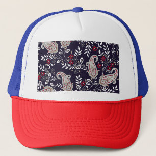 Traditional Indian paisley, seamless pattern. Trucker Hat