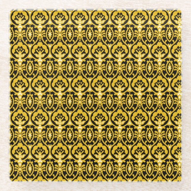 Traditional Indian Shirt Textile Design. Glass Coaster (Front)