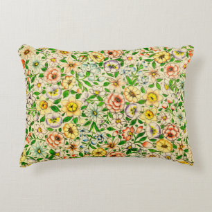 Traditional Indian Spring Floral Design Decorative Cushion