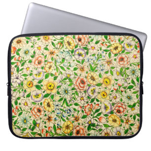 Traditional Indian Spring Floral Design Laptop Sleeve