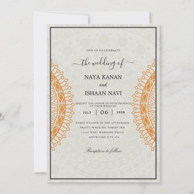 traditional indian wedding invitation (Front)