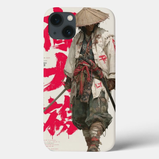 Traditional Ink Wash Samurai Art Case (Back)