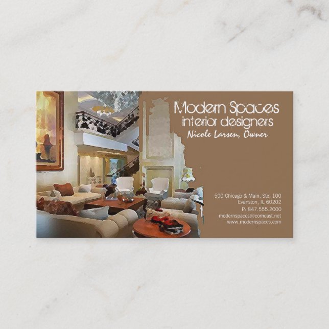traditional interior business card (Front)