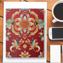 Traditional intricate Chinese floral jigsaw puzzle