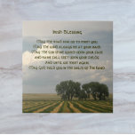 Traditional Irish Blessing Farmland Landscape Tile<br><div class="desc">Ceramic tile featuring the photo image of a rural farmland landscape and sky along with a traditional Irish blessing in Celtic type style. Select your tile size. Makes a great trivet for the kitchen and as a housewarming gift!</div>