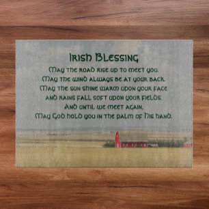 Traditional Irish Blessing Golden Wheat Fields Cutting Board
