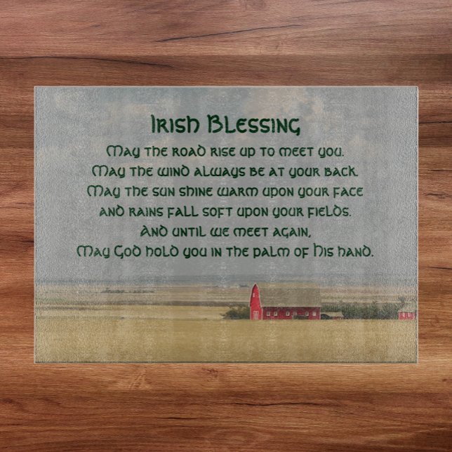 Traditional Irish Blessing Golden Wheat Fields Cutting Board (In Situ)