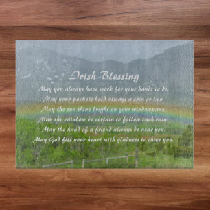 Traditional Irish Blessing Valley Rainbow Cutting Board
