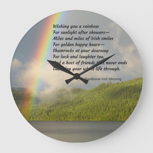 Traditional Irish Blessing Wall Clocks (Front)