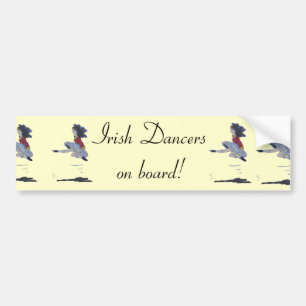 Traditional Irish Dancing Cartoon Bumper Sticker