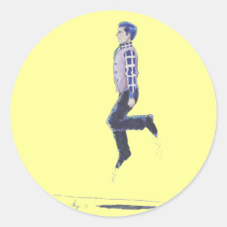 Traditional Irish Dancing Cartoon Classic Round Sticker