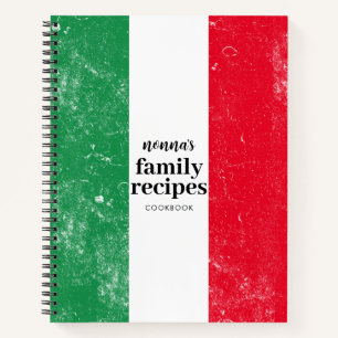 Traditional Italian Flag Family Recipes Cookbook Notebook