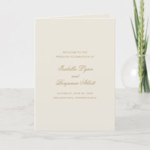 Traditional Ivory Formal Elegant Wedding Programme