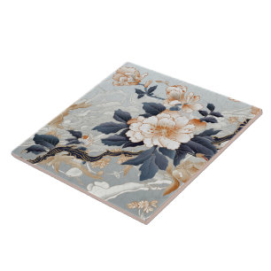 Traditional Japan Kutani Ornamental Art 12 Tile