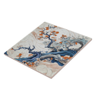 Traditional Japan Kutani Ornamental Art 20 Tile