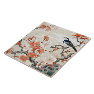 Traditional Japan Kutani Ornamental Art 2 Tile
