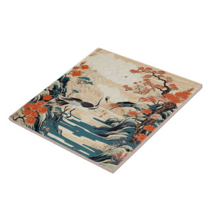 Traditional Japan Kutani Ornamental Art 3 Tile