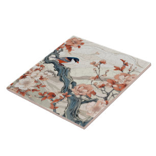 Traditional Japan Kutani Ornamental Art 9 Tile
