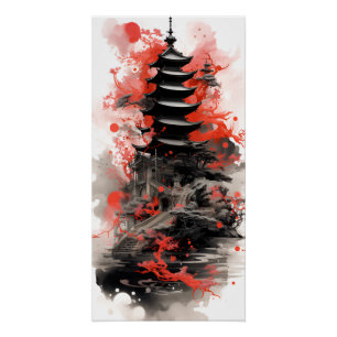 Traditional Japanese Architecture  Poster