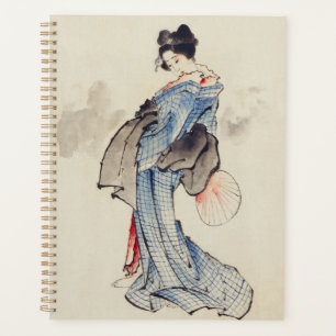 Traditional Japanese Art of Geisha in Kimono Planner