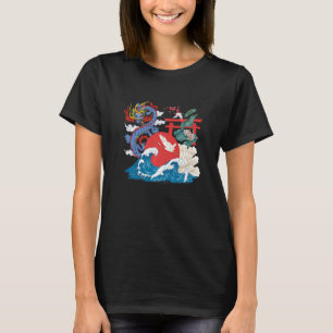 Traditional Japanese Crane Dragon Torii T-Shirt