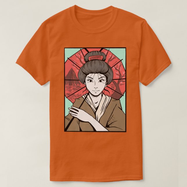 Traditional Japanese Geisha Kimono Japan Otaku Kaw T-Shirt (Design Front)