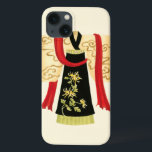 Traditional Japanese Kimono with Floral Print iPhone 13 Case<br><div class="desc">Nancy Slocum created this charming print of a traditional Japanese Kimono with a deep red sash. The bottom of the kimono is black with a lovely floral print. Give this as a gift,  or purchase it for yourself!</div>