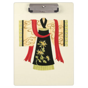Traditional Japanese Kimono with Floral Print Clipboard